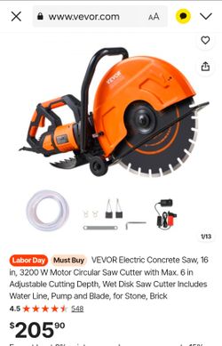 VEVOR 16-Inch Electric Concrete Circular Saw