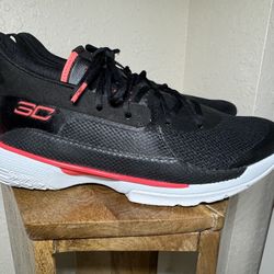 Under Armour Curry 7  Sneakers Mens 10 Black Athletic Shoes