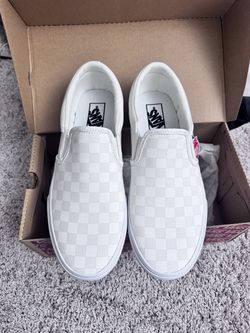 White checkered vans Mens 9
