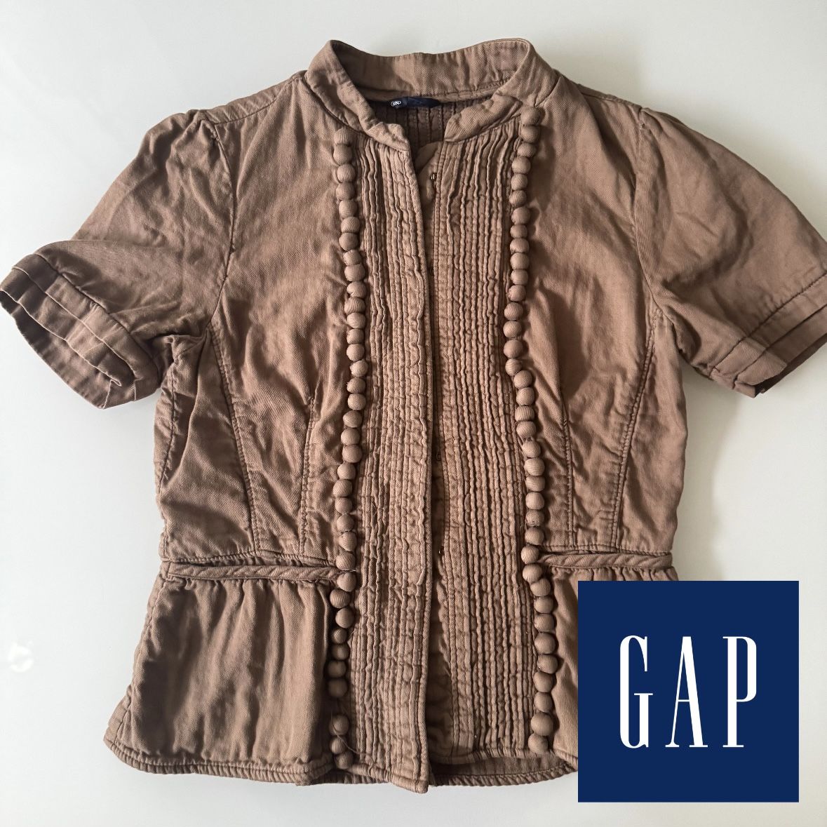 Women Small - Japan Gap Shirt 100% Cotton Brown Tshirt Short Sleeve