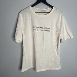 Public School New York T Shirt Mens Large Slim Fit Beige Everything You Like Now