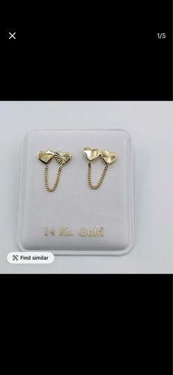 Aretes con cadenita nuevos 14k
