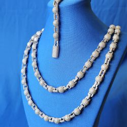 Moissanite Ball Link Chain