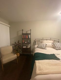 Queen bed frame| box spring | nectar mattress