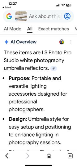 White photography umbrella reflectors