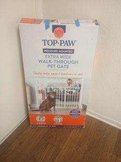 Top Paw Pressure Mounted Extra Wide Walk Through Pet Gate