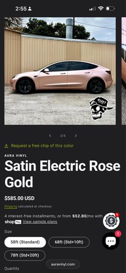 BRAND NEW - Satin Electric Rose Gold Aura Vinyl Wrap