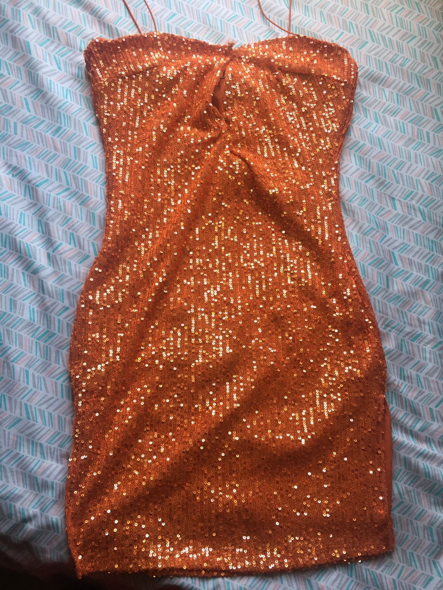 Sparkly Orange Fashion Nova Dress