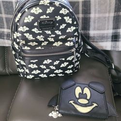 Disney Loungefly Mickey Mouse Mini Backpack & Wallet