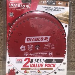 Diablo  12 in. x 44-Tooth General Purpose Circular Saw Blade Value Pack (2-Pack)