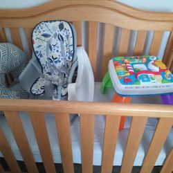 Baby Crib And Mattress (Baby Seat,Sleep,And Play)