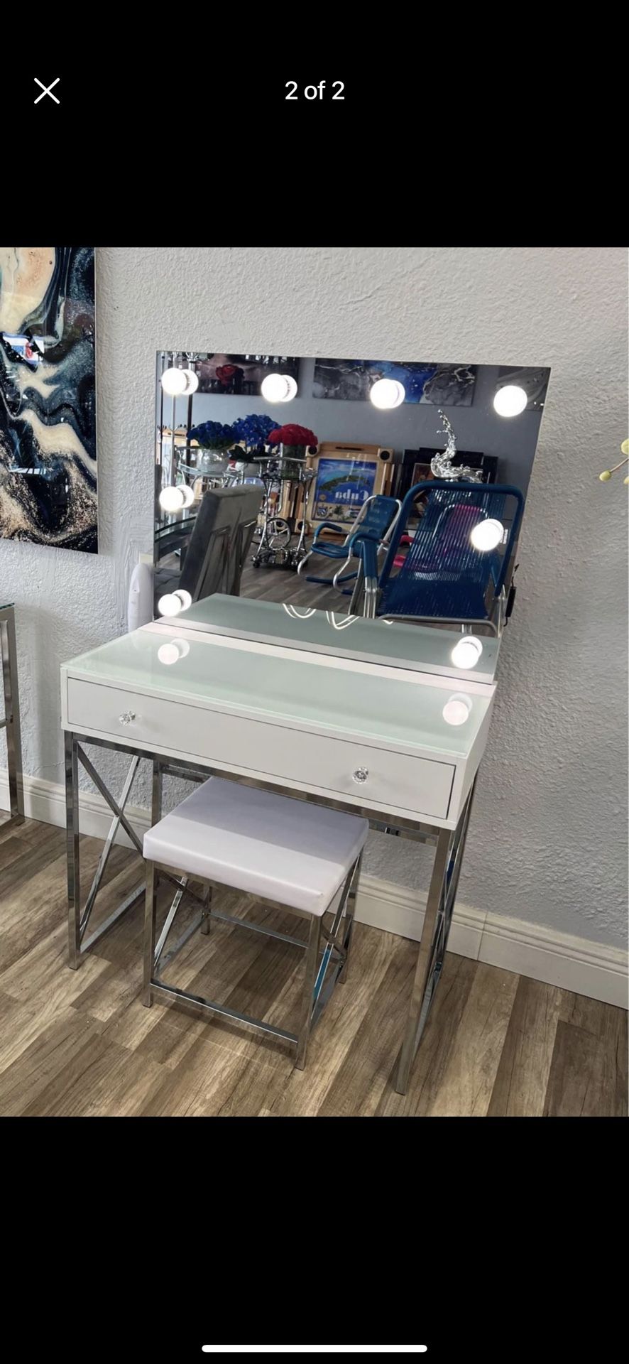 White Led Makeup Vanity 