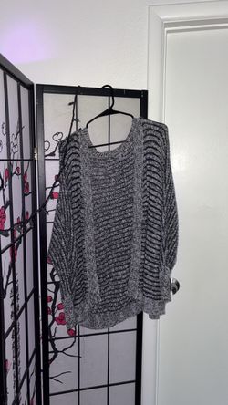 Grey and black knit cardigan