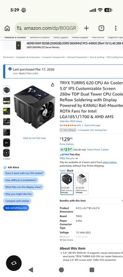High end air cooler with 5 inch screen