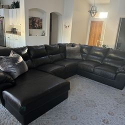 Large leather  sectional 