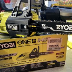 RYOBI ONE+ HP 18V Brushless Whisper Series 12 in. Battery Chainsaw (Tool Only)