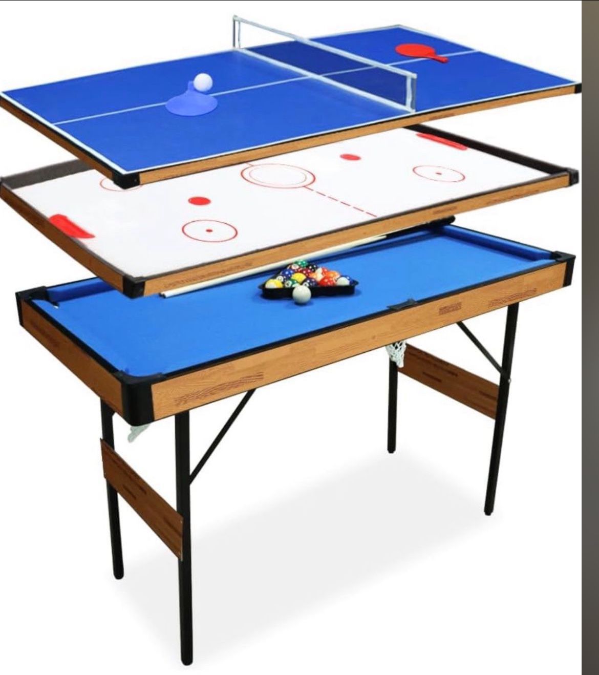 Billiards Table Ping Pong 🏓 And Hockey Multi Game Table 3-in-1 Brand New 