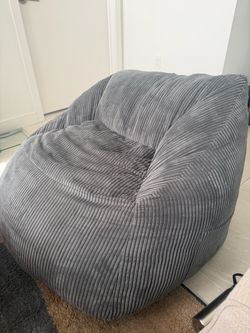 Gray Corduroy Bean Bag Chair