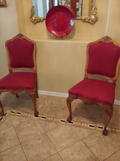 Vintage Queen Anne ball and claw chairs