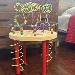 Rollercoaster Bead Maze Metal Wood Table