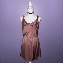 City Triangles Mauve Drape Neck Dress