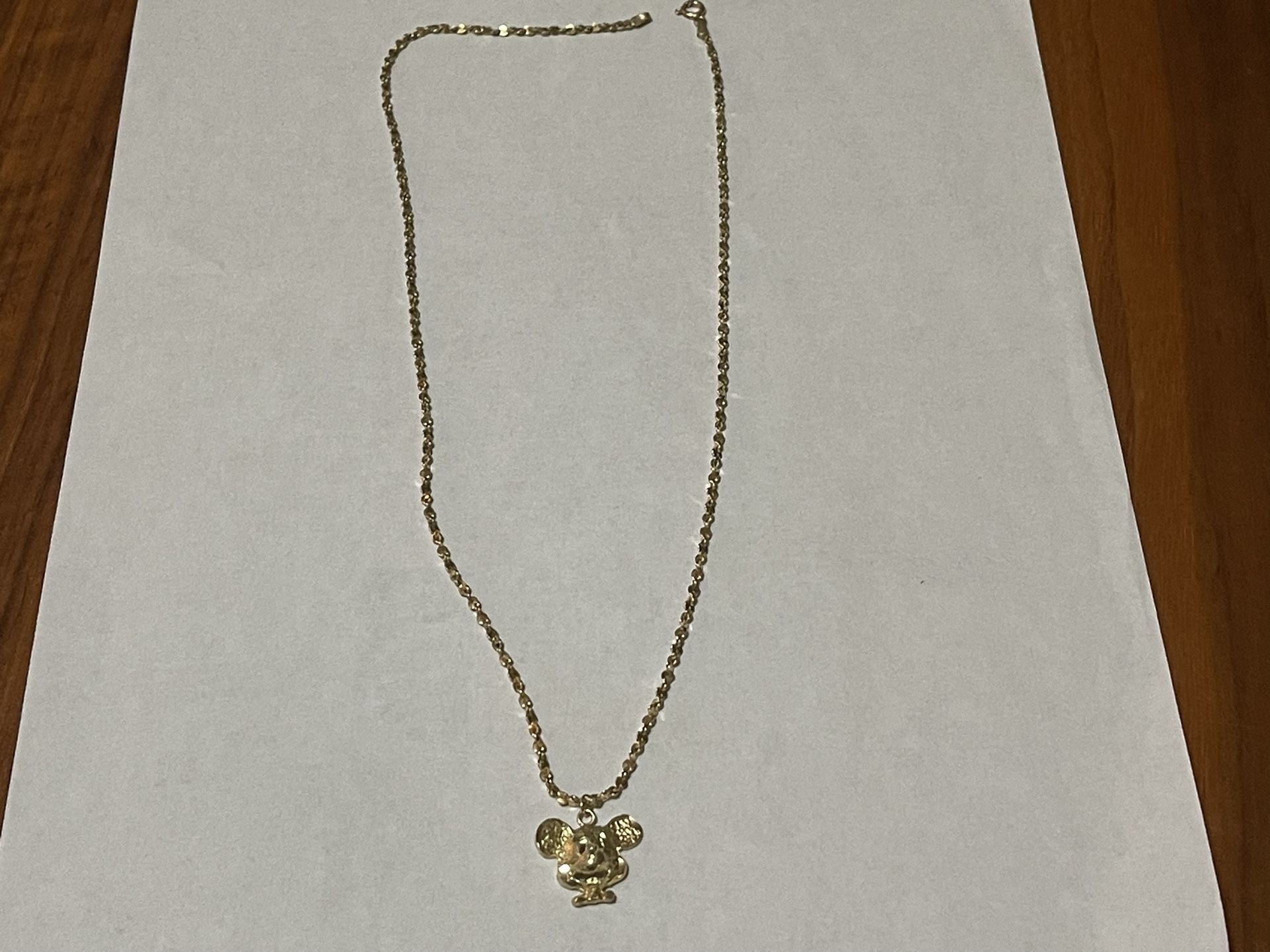 14kt Chain And Mouse Charm