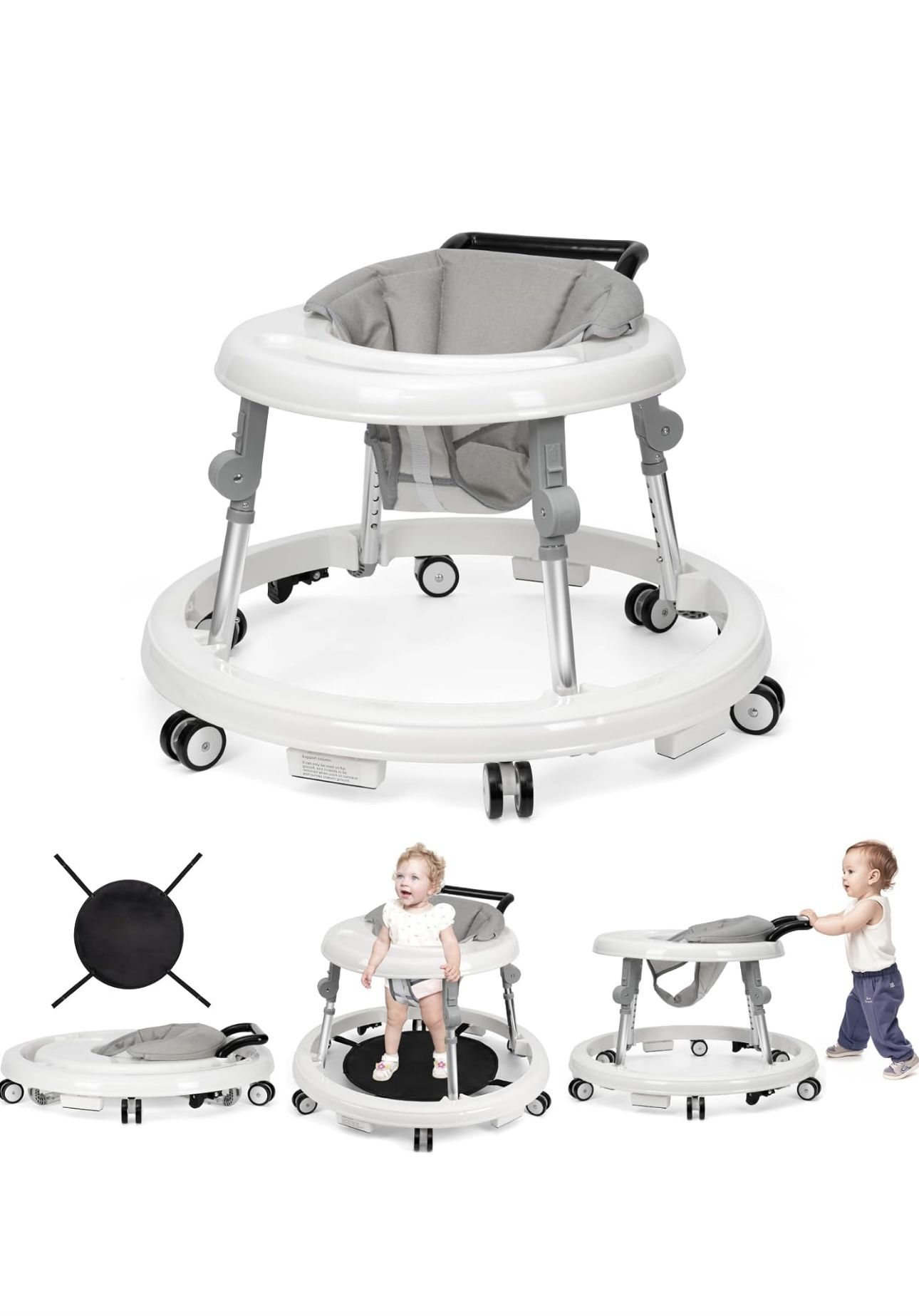 360° Swivel baby walker -White-