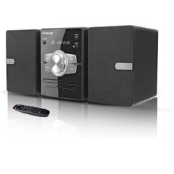 Home Stereo System with CD Player FM Radio Bluetooth AUX in/USB in, Earphone Jack, Remote Control, 30W HiFi Shelf Stereo System