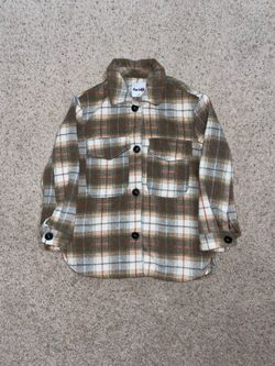 Plaid Print Flap Pocket Button Front Flannel Coat