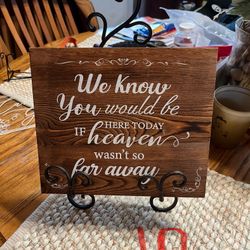 wish u we’re here sign and stand 