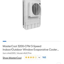 MasterCool 3200-CFM 3-Speed Indoor/Outdoor Window Evaporative Cooler for 1600-sq ft (Motor Included) Item #460595 | Model #MCP44