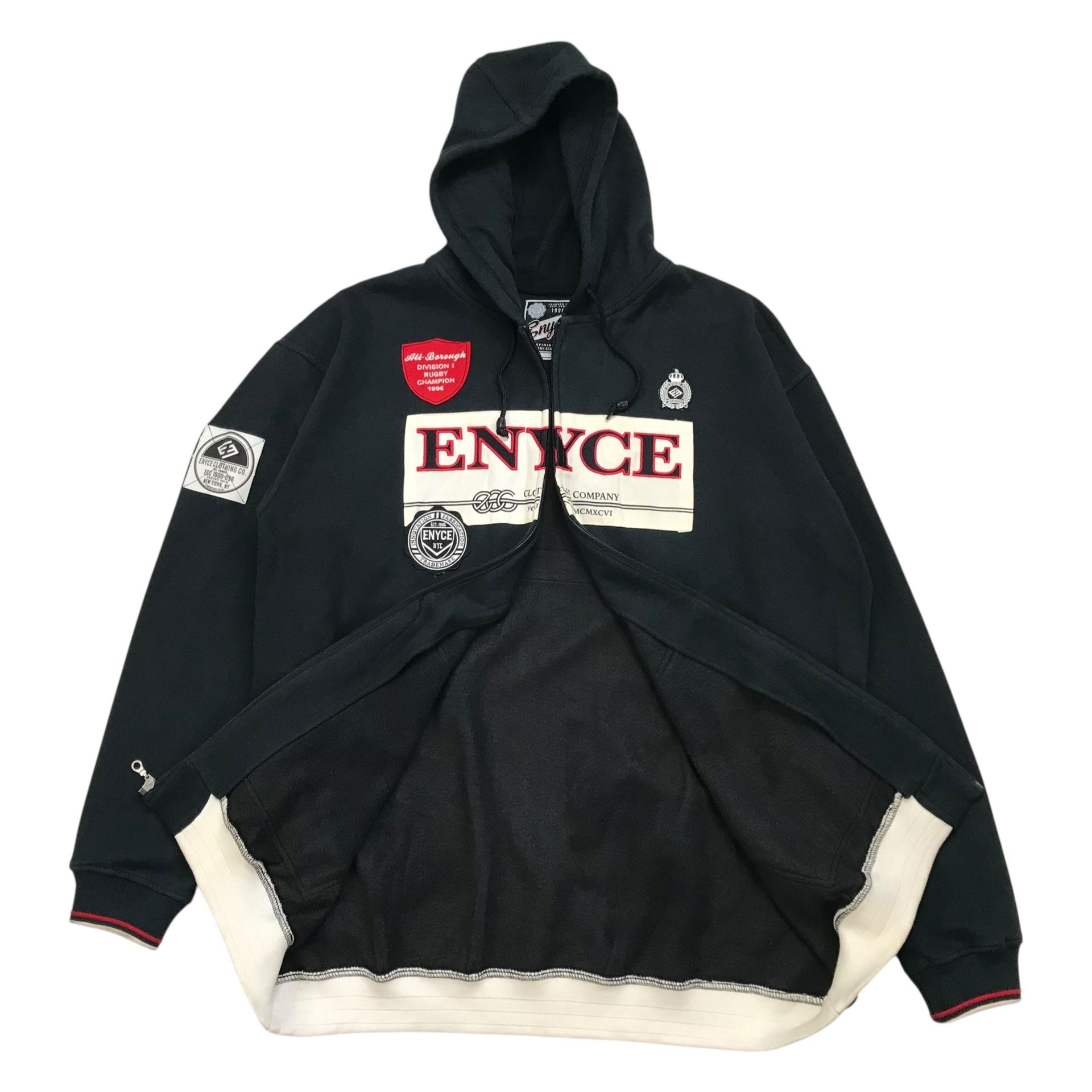VINTAGE ENYCE HOODIE 3XL XXXL JACKET SWEATSHIRT SWEATER HIP HOP RAP FULL ZIP Y2K