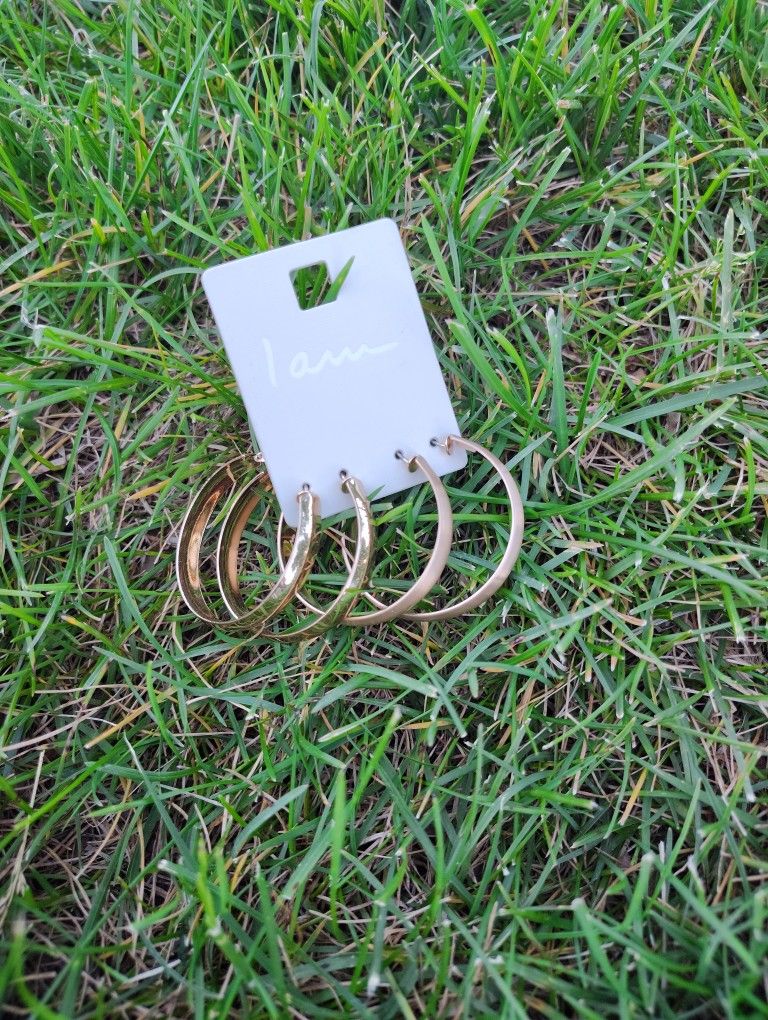 2 Pairs Of Gold Plated Earings
