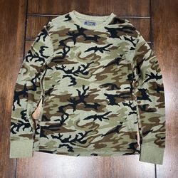 Polo Ralph Lauren Camouflage Waffle Knit Thermal Long Sleeve Shirt Men’s Medium