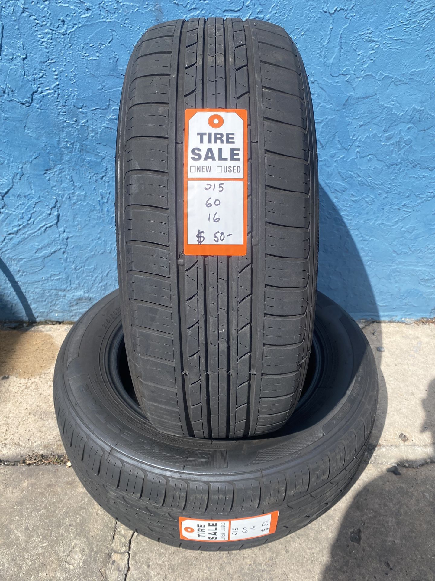 (2) Used 215 60 16 Milestar 