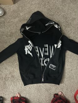 Black & white Never Die Heroz hoodie