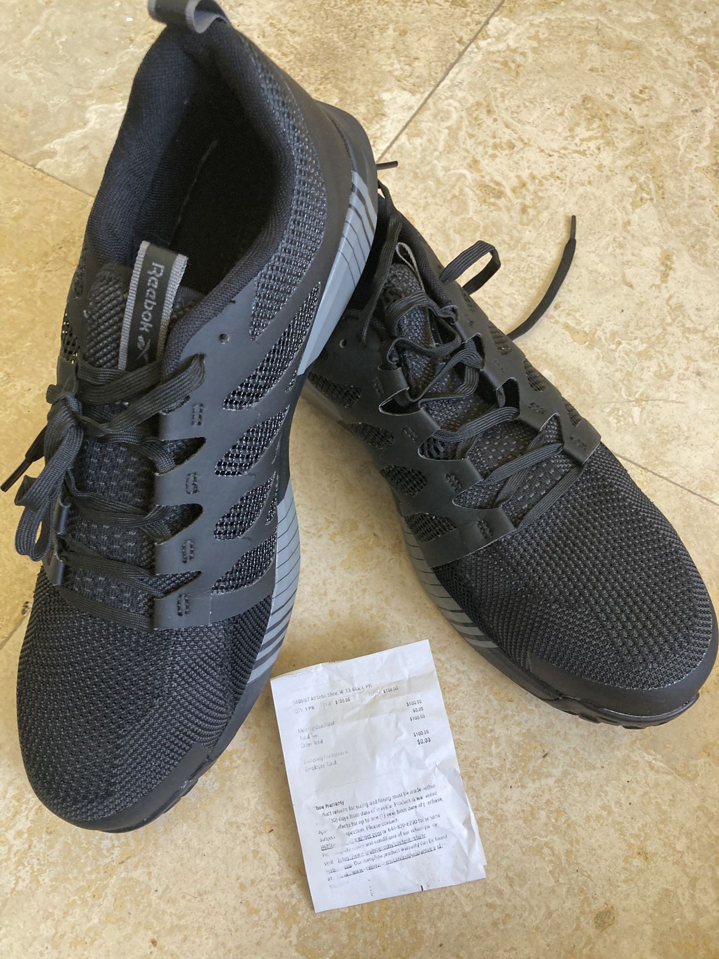 REEBOK FUSION FLEXWEAVE WORK MEN'S SHOE BLACK/GREY BOOTS RB4310 Size 13W