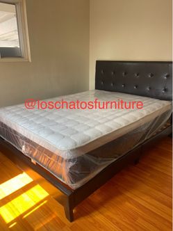 Full size bed frame with mattress