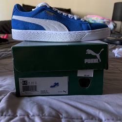 Puma Suede Classic Jr Blue Sz 5.5c Brand New
