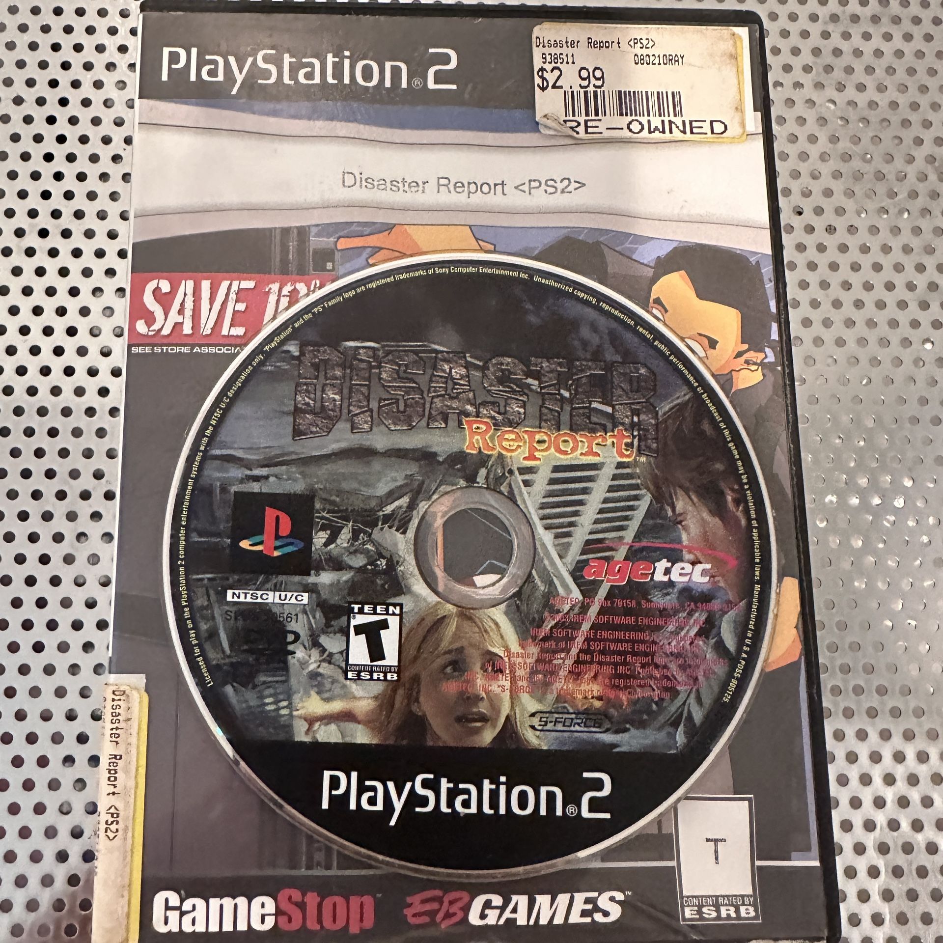 Disaster Report (Sony PlayStation 2 PS2, 2003) Disc Only Tested Working