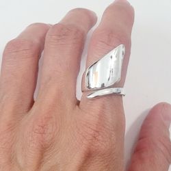 925 sterling silver women's lady's cuff  Ring Gift