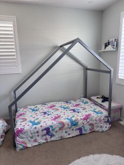 Twin Grey Bed Frame