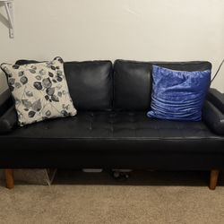 Brand New Black Leather Couch