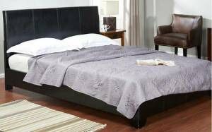 QUEEN SIZE LEATHER PLATFORM BED WITH MATTRESSES NEW