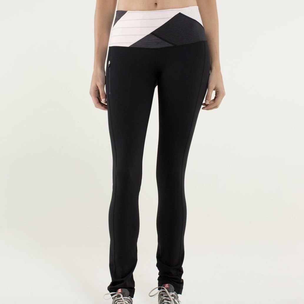 LULULEMON Black Slalom Stripe Pretty Pink High Waisted Can’t Stop Pant Leggings