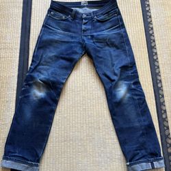 NAKED AND FAMOUS Weird Guy ELEPHANT 2  22 Oz THICK HEAVY DENIM BLUE JEANS 30 X 32