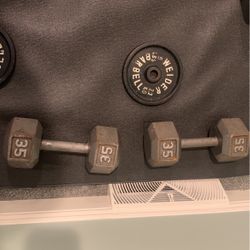 Set Of 35 Lb Dumbells