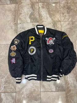 AUTHENTIC ALPHA INDUSTRIES NEW ERA  PITTSBURGH PIRATES  MA-1 BOMBER JACKET SIZE  X-LARGE