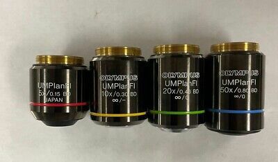 Olympus UMPlanFI Microscope Objective Lenses 50X 20X 10X 5X

