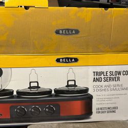 Triple Slow Cooker And Sever. 